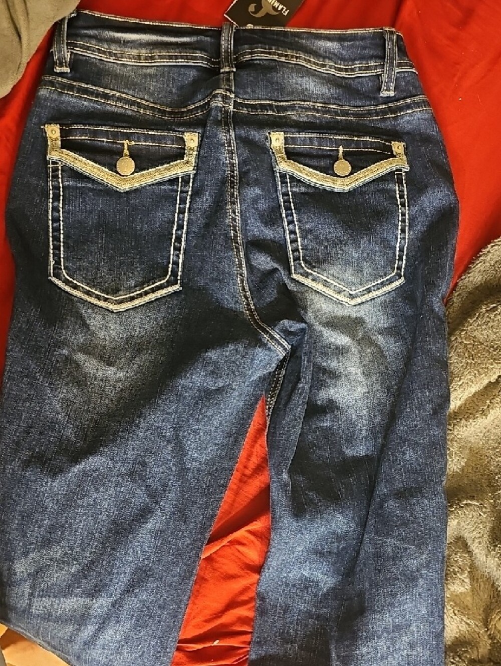 Flamingo Blue Faded Stretch Jeans - Picture 2 of 5